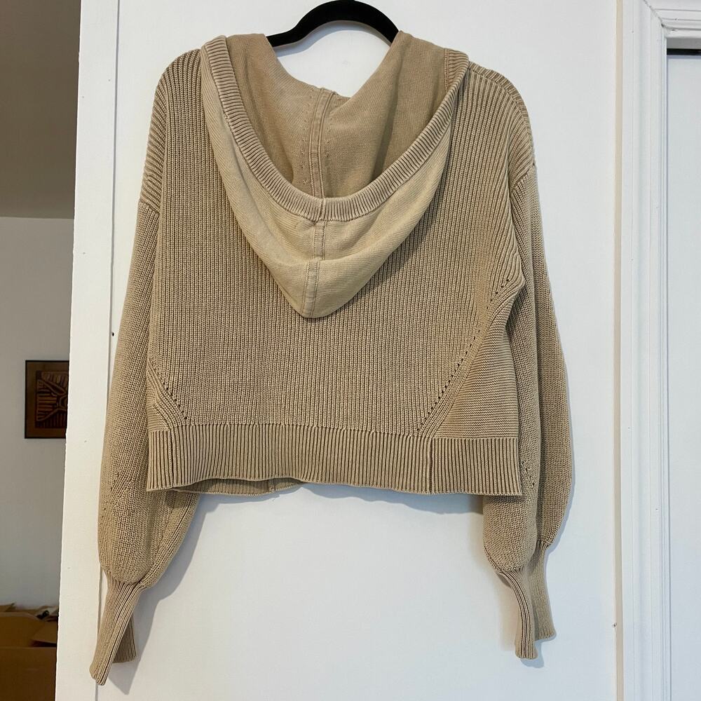 Veronica Beard Ursina Sweater Hoodie Pullover Sweatshirt Cream 100% Cotton Knit - Picture 10 of 16